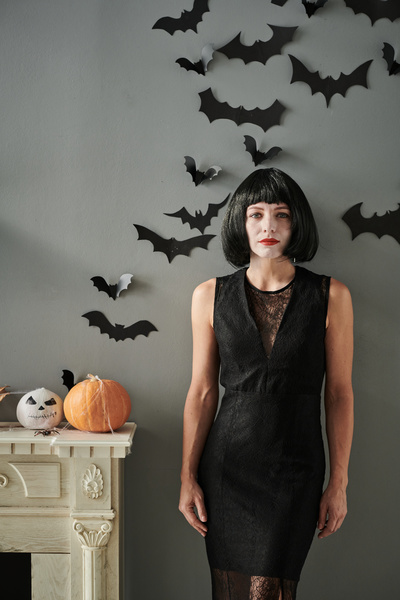 Woman in Halloween Witch Costume